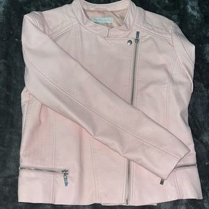 Light pink leather jacket